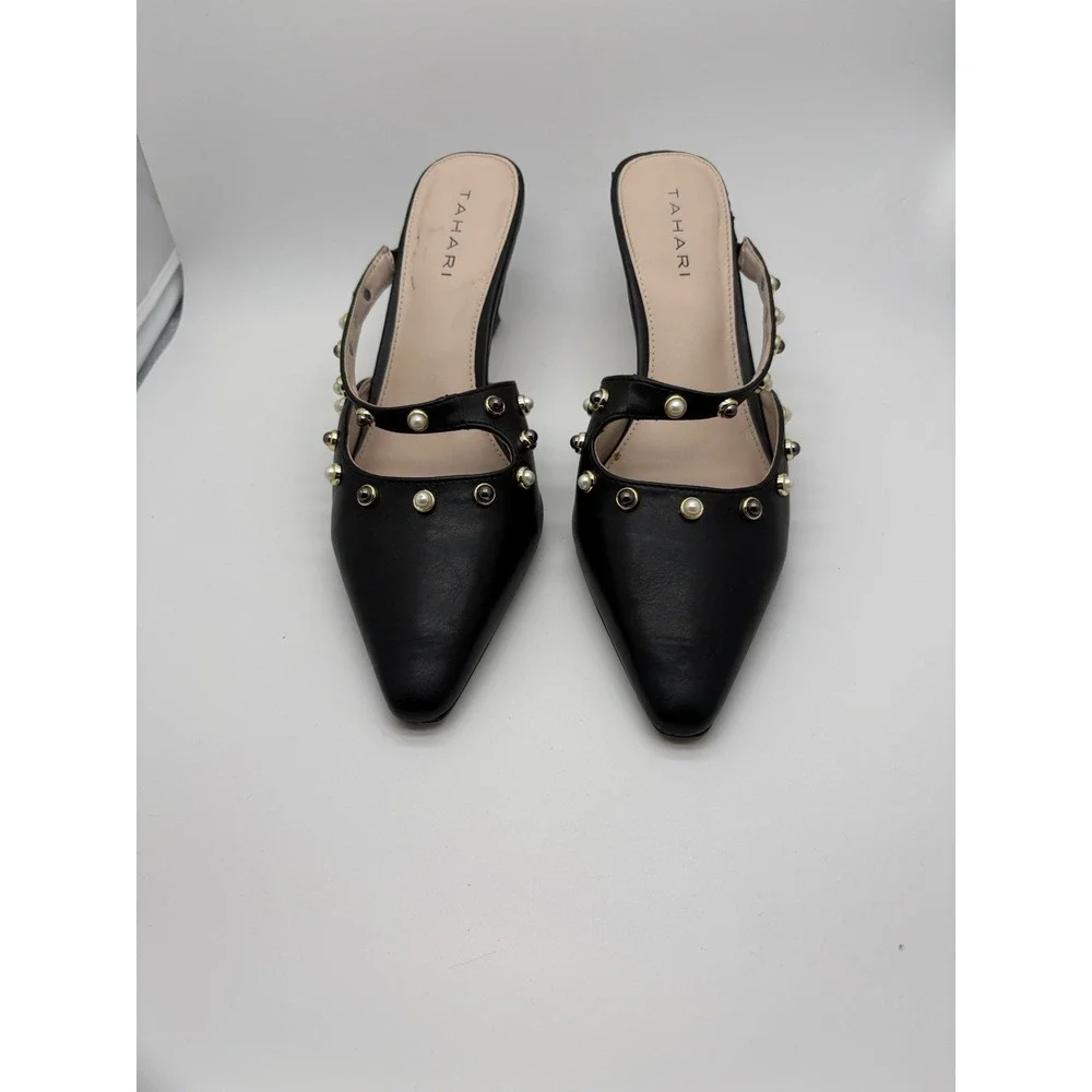 Tahari Amelia Strappy Point Toe Heels, Size7, Black‎